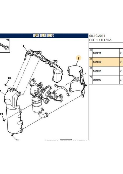 Isı Kalkanı Turbo Arkası 206 307 Bipper C3-1.4 Hdı Dw4 (1723R0-BPE260112)