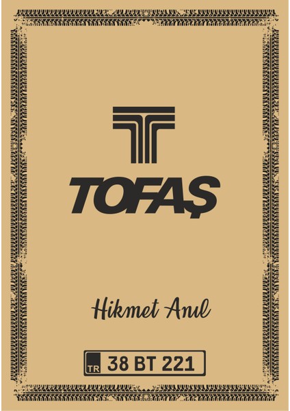 Paspas Kağıdı Tofaş Logo ve Kişiye Özel Baskı 100 Ad. 35X50 cm