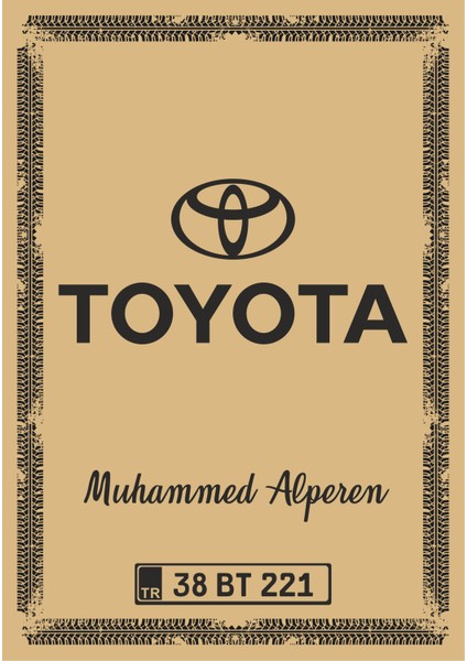 Paspas Kağıdı Toyota Logo ve Kişiye Özel Baskı 100 Ad. 35X50 cm