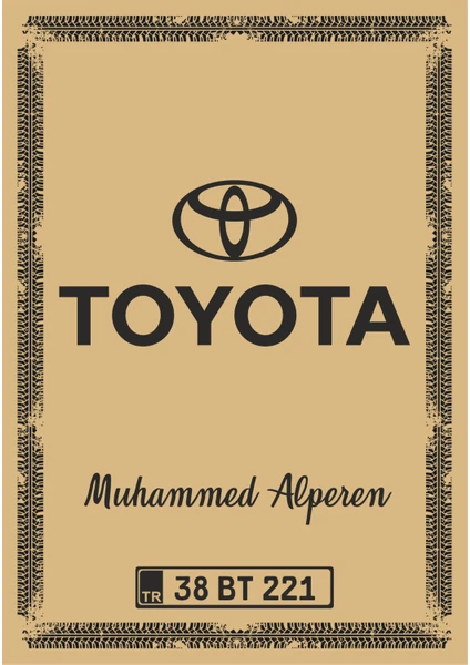 Paspas Kağıdı Toyota Logo ve Kişiye Özel Baskı 100 Ad. 35X50 cm