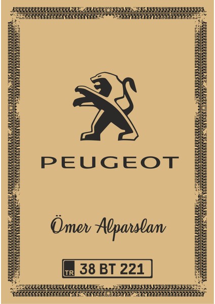 Paspas Kağıdı Peugeot Logo ve Kişiye Özel Baskı 100 Ad. 35X50 cm