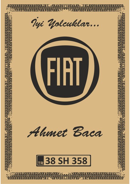 Paspas Kağıdı Fiat Logo ve Kişiye Özel Baskı 100 Ad. 35X50 cm