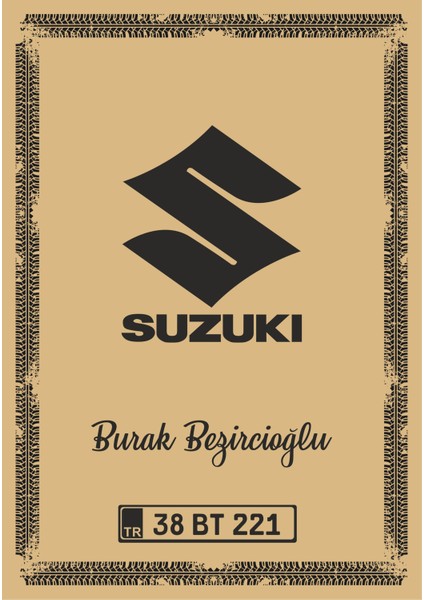 Paspas Kağıdı Suzuki Logo ve Kişiye Özel Baskı 100 Ad. 35X50 cm