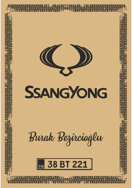 Paspas Kağıdı Ssangyong Logo ve Kişiye Özel Baskı 100 Ad. 35X50 cm