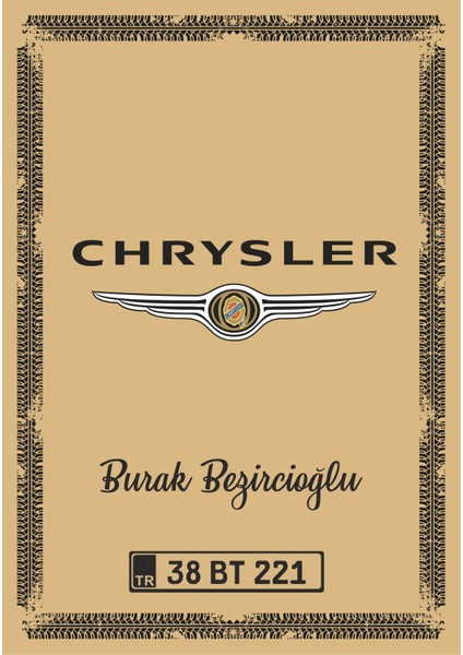 Paspas Kağıdı Chrysler Logo ve Kişiye Özel Baskı 100 Ad. 35X50 cm