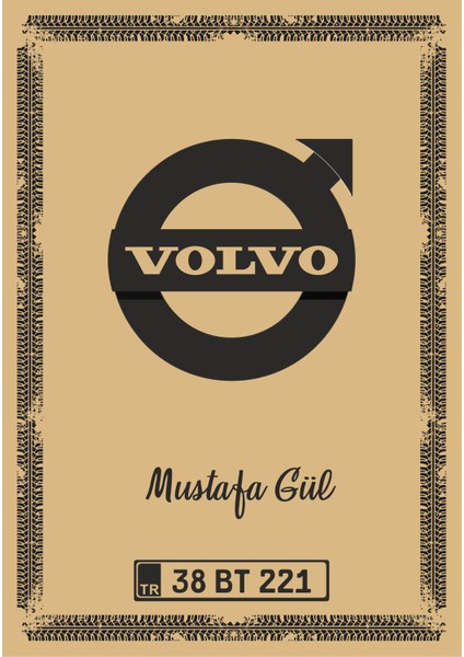 Paspas Kağıdı Volvo Logo ve Kişiye Özel Baskı 100 Ad. 35X50 cm