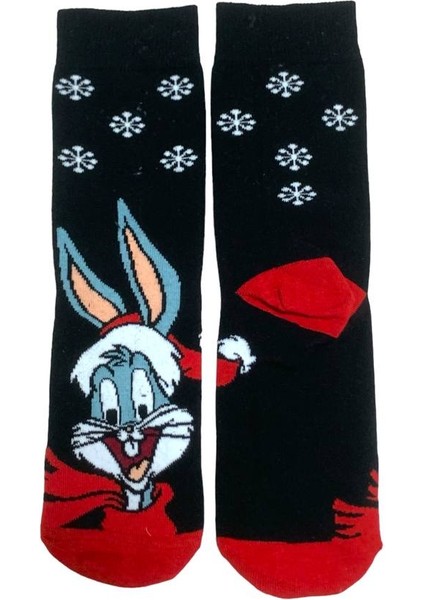 Kış Temalı Bugs Bunny Çizgi Film Desenli Pamuklu Çorap modelleri