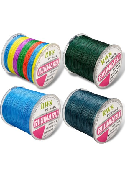 Rikimaru 0.30 mm Rw8-8 Katlı 500 Metre Multicolour,çok Renkli Ip,örgü,ipek Misina