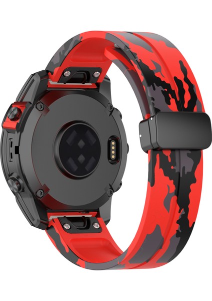 Garmin Tactix 7 Pro / Fenix 7x / 6x / 6x Pro / 5x Plus Black Buckle Watch Band 26MM Silikon Kayış (Yurt Dışından)