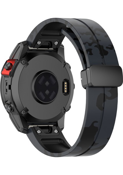 Garmin Fenix 7 / Forerunner 965 /955 /945 /935 Watch Band Black Buckle 22MM Kamuflaj Wriststrap (Yurt Dışından)
