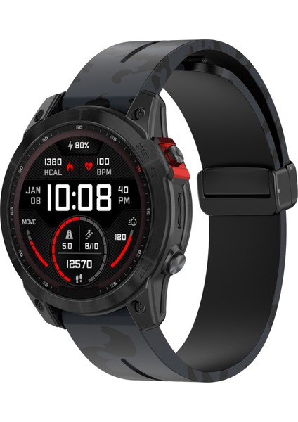 Garmin Fenix 7 / Forerunner 965 /955 /945 /935 Watch Band Black Buckle 22MM Kamuflaj Wriststrap (Yurt Dışından) modelleri