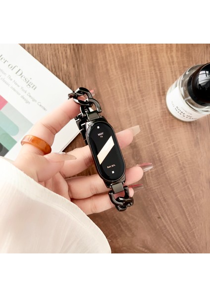 Xiaomi Smart Band 8 Zincir Kayış Çinko Alaşım Metal Saat Bantları (Yurt Dışından) fiyatları