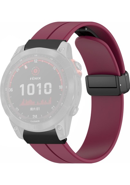 Garmin Fenix 7x / 6x / 5x 26MM Pc Konnektörlü Manyetik Toka Silikon Bant Izle (Yurt Dışından)