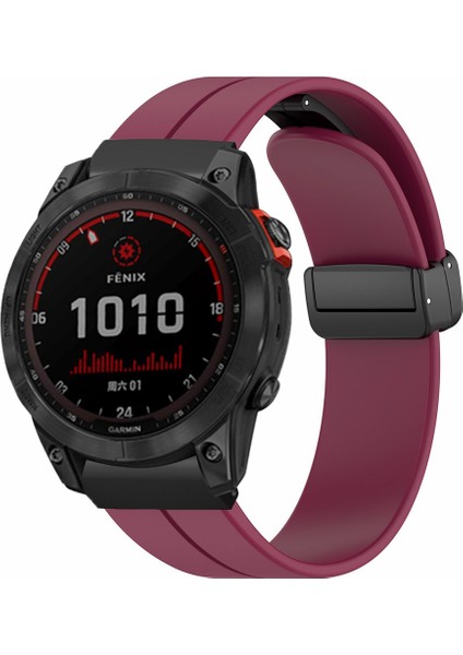 Garmin Fenix 7x / 6x / 5x 26MM Pc Konnektörlü Manyetik Toka Silikon Bant Izle (Yurt Dışından) fırsatları