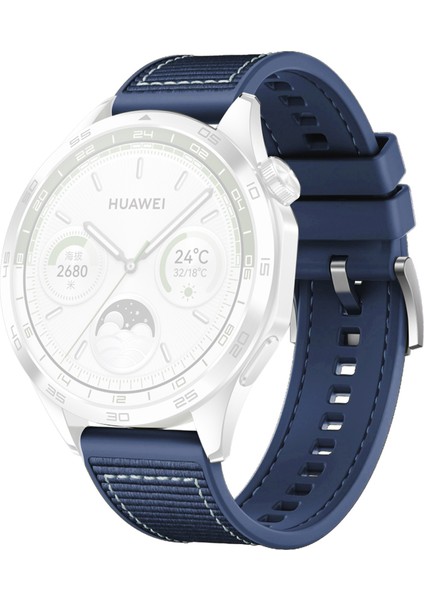 Huawei Watch Gt 4 / Gt 3 / Gt 2 46MM Izle Kayışı 22MM Naylon Kaplamalı Silikon Kayış Değiştirme (Yurt Dışından)