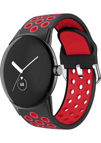 Google Pixel Watch 2 / Pixel Watch Silikon Kayışı Çift Renk Nefes Beklenebilir Saat Bantları (Yurt Dışından)