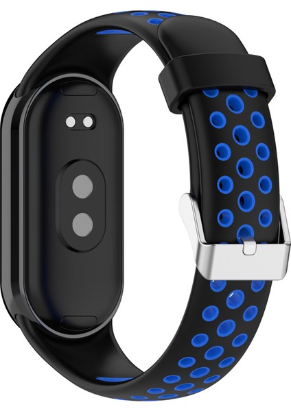 Xiaomi Smart Band 8 Izle Kayışları Paslanmaz Çelik Konektörlü Çift Renkli Silikon Bant (Yurt Dışından)