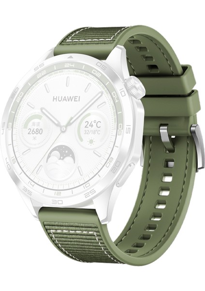 Huawei Watch Gt 4 / Gt 3 / Gt 2 46MM Izle Kayışı 22MM Naylon Kaplamalı Silikon Kayış Değiştirme (Yurt Dışından)