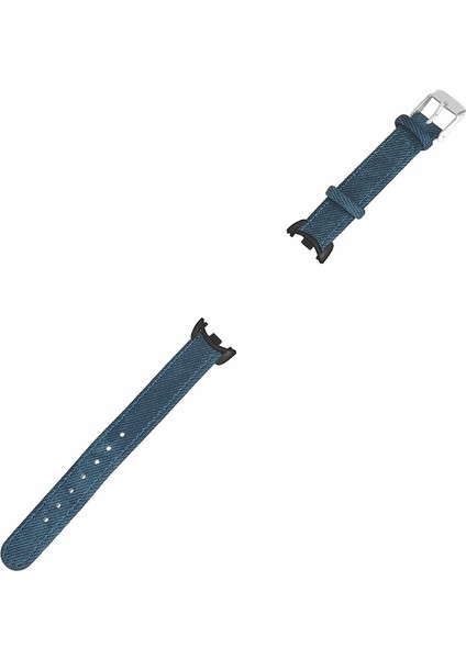Xiaomi Smart Band 8 / Smart Band 8 Nfc Kayış Denim Doku Cowhide Deri Bant (Yurt Dışından)