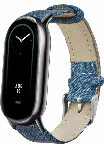 Xiaomi Smart Band 8 / Smart Band 8 Nfc Kayış Denim Doku Cowhide Deri Bant (Yurt Dışından)