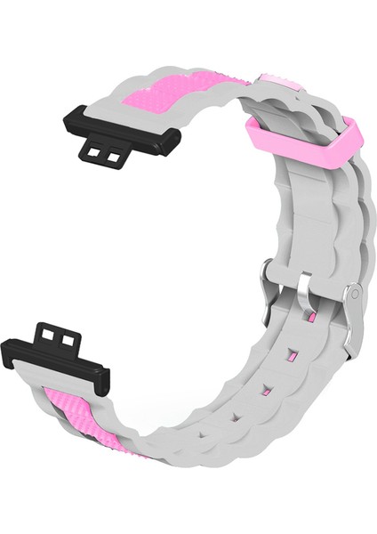 Huawei Watch Fit / Watch Fit Özel Edition Watch Band Çift Renk Dalga Tasarımı Silikon Kayış (Yurt Dışından) fiyatları