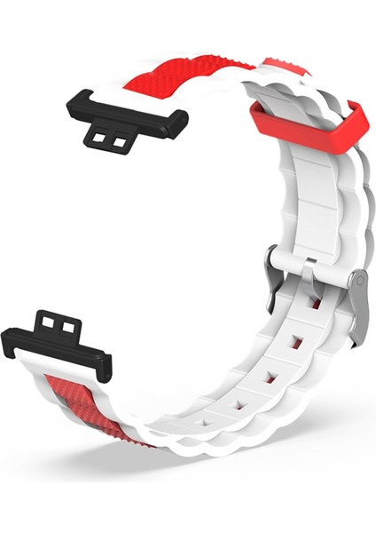 Huawei Watch Fit / Watch Fit Özel Edition Watch Band Çift Renk Dalga Tasarımı Silikon Kayış (Yurt Dışından) fiyatları