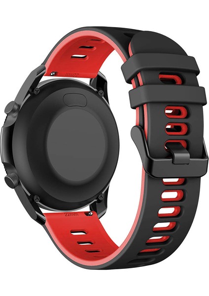 Samsung Galaxy Watch 3 45MM / Garmin Venu 3 Saat Kayışı 22MM Çift Renkli Silikon Saat Bandı (Yurt Dışından)