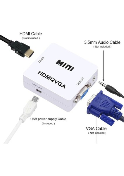 HDMI VGA + Aux Çevirici HDMI VGA Stereo Çevirici Hd VGA Çevirici modelleri