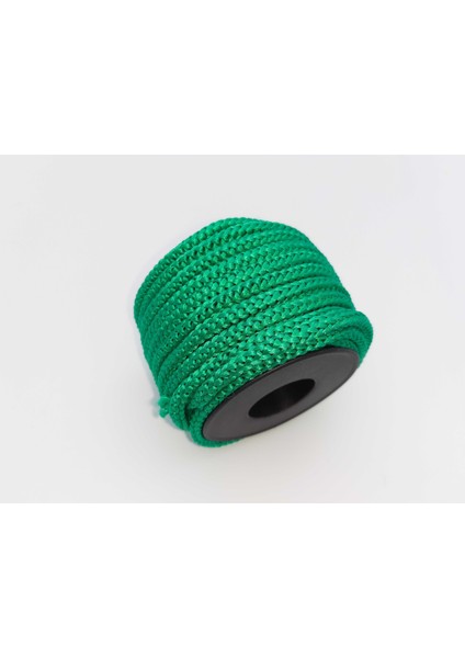 Yeşil Renkte 6 mm Polyester 1.kalite Eşofman Kapşon Bağ Ipi (10 Mt)