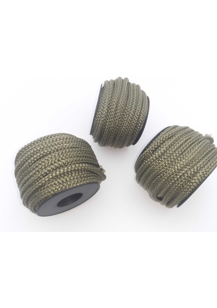 Haki Renkte 6 mm Polyester 1.kalite Eşofman Kapşon Bağ Ipi (30 Mt)