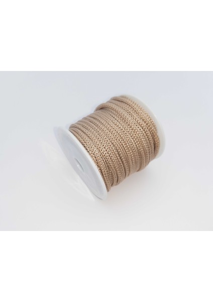Bej Renkte 3 mm Polyester Makrome , Ayakkabı Bağı, Bileklik Ipi (50 Mt)