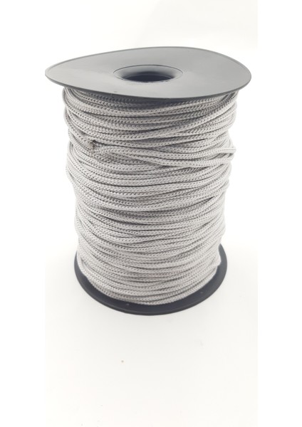 12 No 4 mm Kirli Beyaz Renk Polyester Makrome Zincir Örme Ipi (500 Gr)