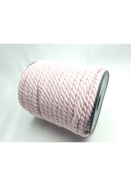 Pudra Pembe 8 mm Kalın Kordon Ip 5 mt Si