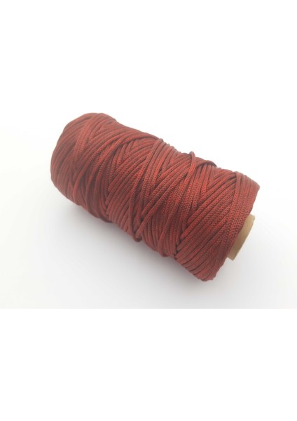 Bordo Renkte 3 mm Polyester Makrome Ipi (500 Gr. (+/- 25 Gr)