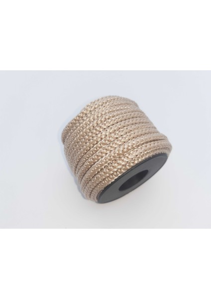 Bej Renkte 6 mm Polyester 1.kalite Eşofman Kapşon Bağ Ipi (10 Mt)