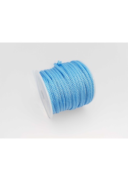 Turkuaz Renkte 3 mm Polyester Makrome , Ayakkabı Bağı, Bileklik Ipi (50 Mt)