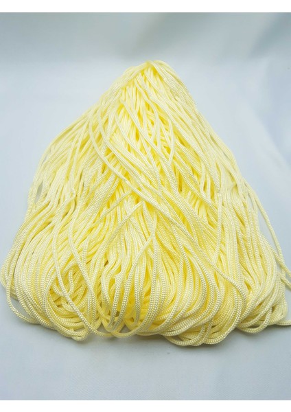 Sarı Renkte 3 mm Polyester Makrome Ipi (300 Gr. (+/- 25 Gr)