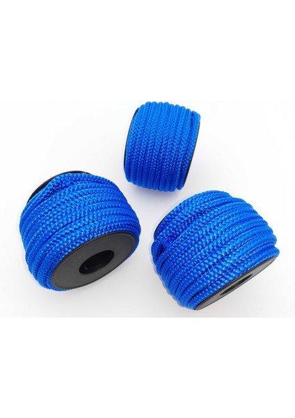 Saks Mavisi Renkte 6 mm Polyester 1.kalite Eşofman Kapşon Bağ Ipi (30 Mt)