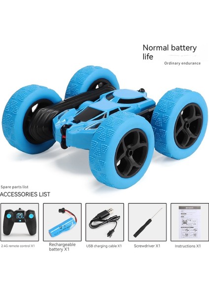 Muzi Rc Oyuncak Araba Çift Taraflı Dublör Araba Rc Damperli Araba Çocuklar Rc Drift Buggy 2.4g (Yurt Dışından)
