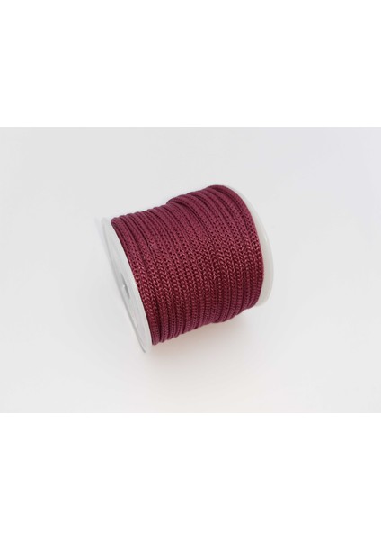 Bordo Renkte 3 mm Polyester Makrome , Ayakkabı Bağı, Bileklik Ipi (50 Mt)