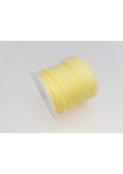 Sarı Renkte 3 mm Polyester Makrome , Ayakkabı Bağı, Bileklik Ipi ( 50 Mt)