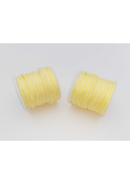 Sarı Renkte 3 mm Polyester Makrome , Ayakkabı Bağı, Bileklik Ipi ( 50 Mt)