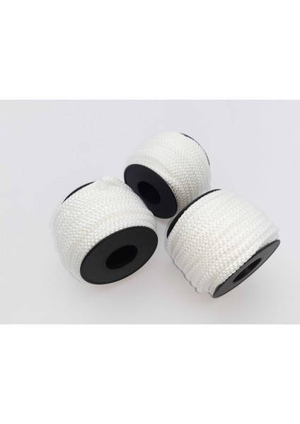 Beyaz Renkte 6 mm Polyester 1.kalite Eşofman Kapşon Bağ Ipi (30 Mt)