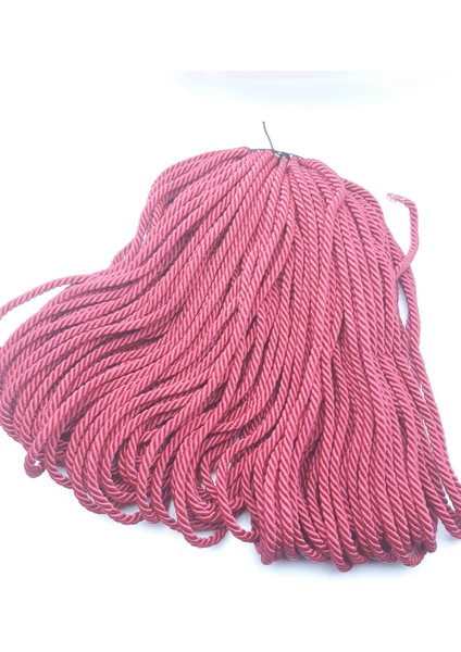 Bordo Renginde 6 mm Kalın Kordon Ip (10 mt Makaraya Sarılı Halde)