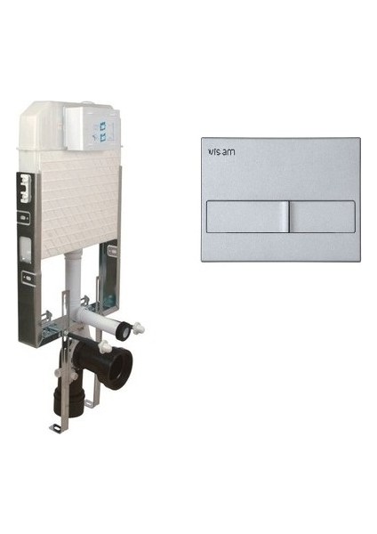 Gömme Rezervuar Seti Slim 80 (3/6 Lt ) Mat Krom Kumanda Paneli VSM1180