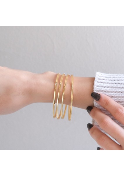 22 Ayar Altın Kaplama Çelik Kadın Ajda Bilezik - 4 Adet fiyatları