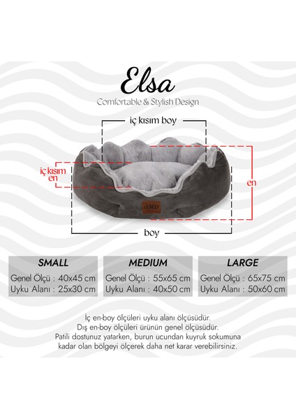 Elsa, Çift Taraflı Minderli, Ultra Yumuşak, Kaydırmaz Tabanlı, Yıkanabilir, Kedi ve Köpek Yatağı indirimleri