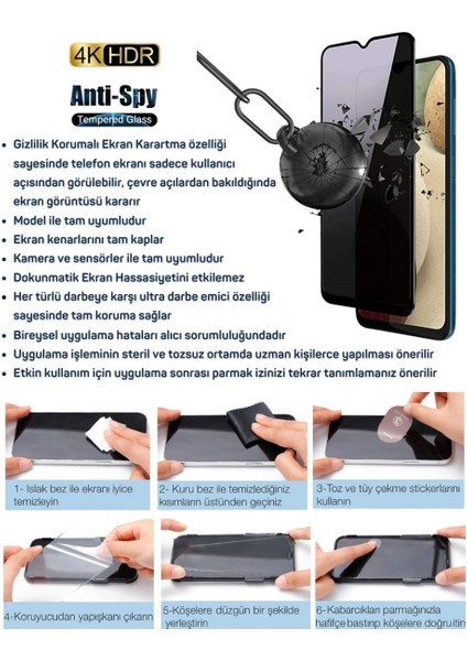 Mipo M25 Hayalet Ekran Koruyucu 6D Kırılmaz Cam - Gizlilik Korumalı - Ultra Darbe Emici Etkin Koruma - Ekranı Tam Kaplar fiyatları
