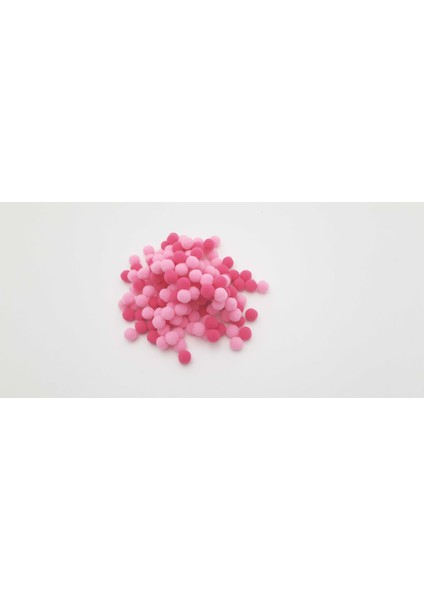 12 mm Fuşya Pembe Renkli Kadife Ponpon 100 Adet 1 Poşet