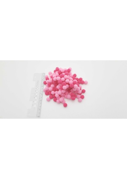 12 mm Fuşya Pembe Renkli Kadife Ponpon 100 Adet 1 Poşet